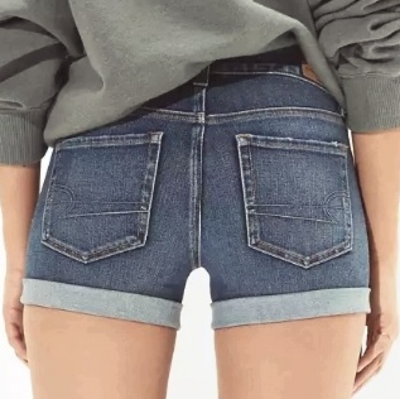 American Eagle blue denim shorts size 2 - Picture 3 of 4